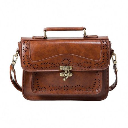brown satchel bag
