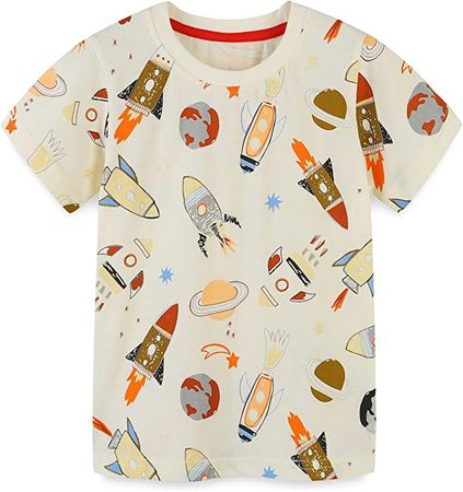 Amazon.com: Toddler Boy Clothes Tee Shirts Tshirt,Summer Short Sleeve Top Outfits Dinosaur and Fish Size 6: Clothing, Shoes & Jewelry