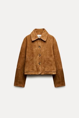 SUEDE LEATHER JACKET ZW COLLECTION - Brandy | ZARA United States