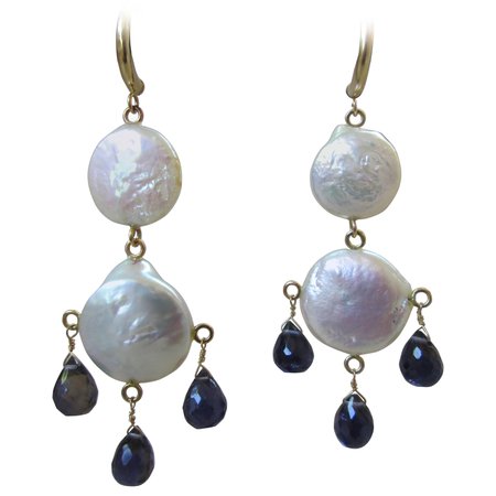 Marina J. Black Irregular Pearl Earrings with White Baroque Pearl For Sale at 1stDibs