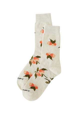 The Printed Calf-Length Socks in White