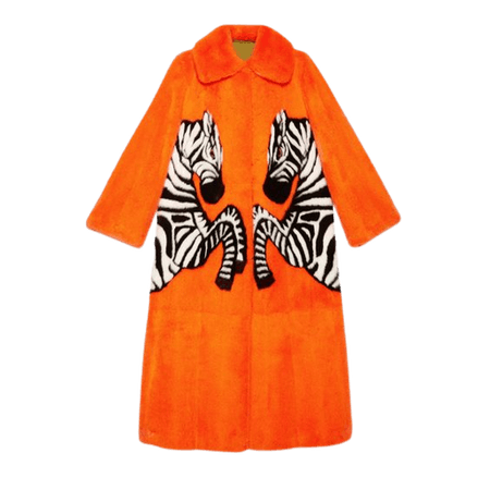 gucci orange zebra coat