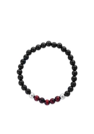 Effy® Blue and Red Tiger Eye and Meteorite Beads Stretch Bracelet