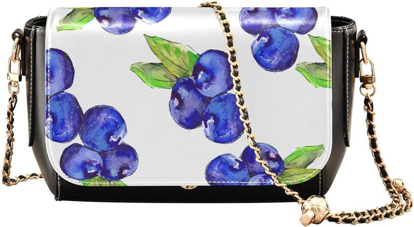 innewgogo Watercolor Blueberries PU Leather Small Crossbody Bag for Women Lightweight Cell Phone Purse with Adjustable Strap Shoulder Bag for Gift Hiking Traveling Shopping: Handbags: Amazon.com