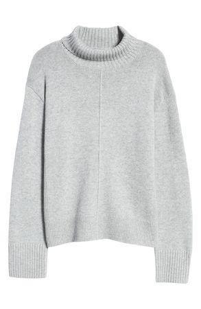 Nordstrom Boxy Cotton & Wool Funnel Neck Sweater | Nordstrom
