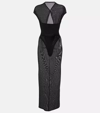Sheer maxi dress in black - Alaia | Mytheresa