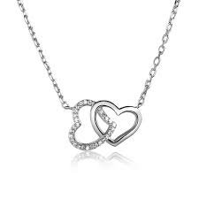 silver heart necklaces - Google Search