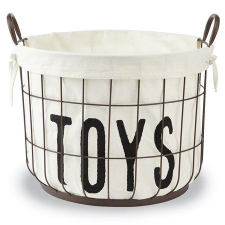 Printed Canvas Wire Toy Basket Set | Mud Pie