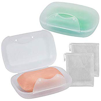 Amazon.com: Soap Box Holder, 2-Pack Soap Dish Soap Savers Case Container for Bathroom Camping Gym Vonpri (Clear): Vonpri Store