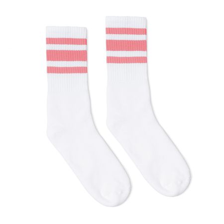 white and pink long socks