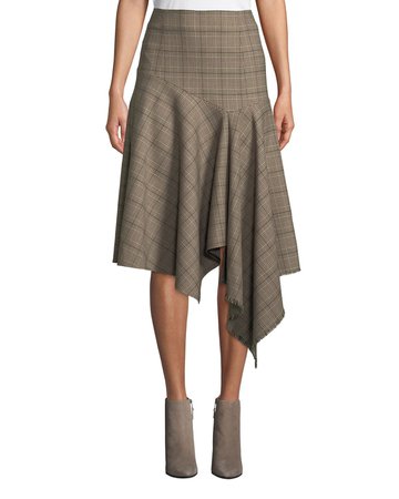 Nanette Lepore First Bet Asymmetric Plaid Skirt | Neiman Marcus