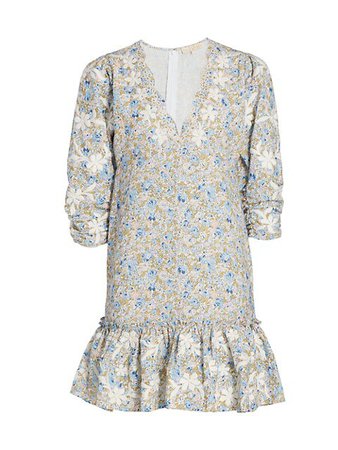 Shop byTiMo Embroidered Peplum Mini Dress | Saks Fifth Avenue