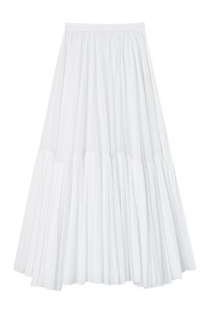 DIOR - White pleated maxi skirt
