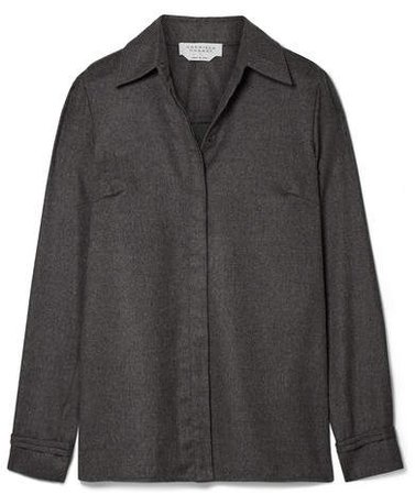 Cruz Brushed-cashmere Shirt - Dark gray