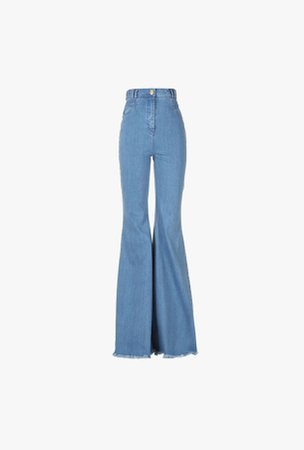 Flared High Waisted Jeans for Women - Balmain.com