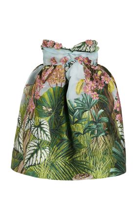 Botanical Fil Coupe Dress By Oscar De La Renta