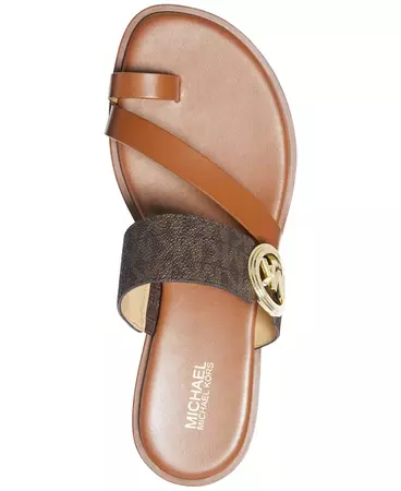Michael Kors MMK Vera Slip-On Toe-Ring Slide Sandals - Macy's