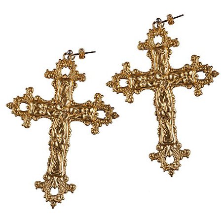 Gabrielle with Baroque Cross Earrings