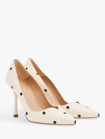 L.K.Bennett x Royal Ascot Faye Suede Sweetheart Court Shoes, Ivory at John Lewis & Partners