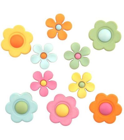 bright floral buttons