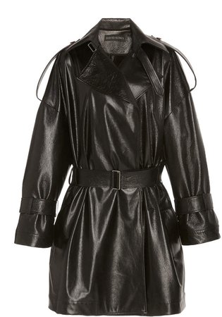 David Koma Oversized Leather Coat Size: 8