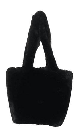 Brandy Melville Black Fuzzy Faux Fur Tote Bag