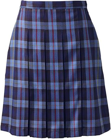 Amazon.com: Lands' End Uniform Plaid Box Pleat Skirt Top of The Knee Clear Blue Plaid Womens Regular 4: Clothing, Shoes & Jewelry