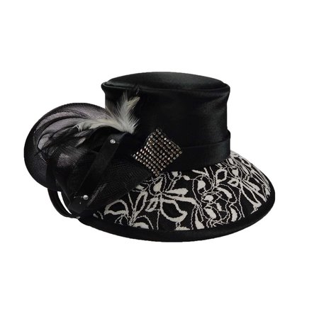 Stunning Black Satin Dress Hat — SetarTrading Hats