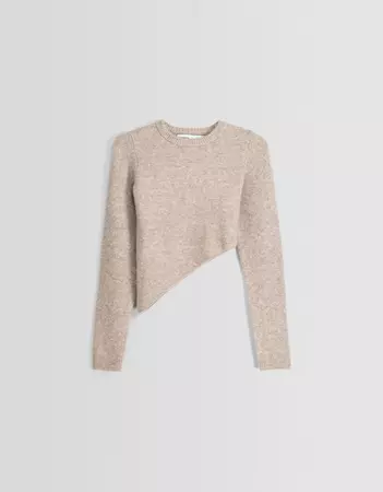 Sweater with asymmetric hem - Sweaters and cardigans - BSK Teen | Bershka
