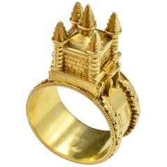 Unusual Garnet Turquoise Gold Jewish Wedding Ring at 1stdibs