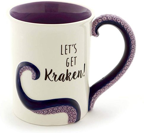 Enesco 6000550 Our Name is Mud “Kraken” Stoneware Sculpted Coffee Mug 16 oz Purple: Amazon.ca: Home & Kitchen