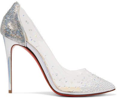 Degrastrass 100 Embellished Pvc And Leather Pumps - Silver