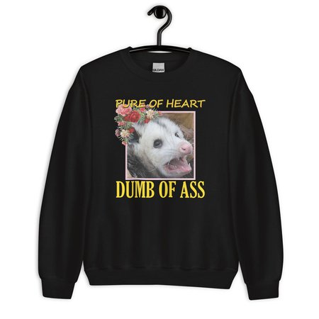 Dumb of Ass Funny Opossum Unisex Sweatshirt | Etsy