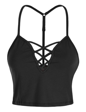 Amazon Women's Criss Cross Tank Tops Spaghetti Strap Open Back Sleeveless Cami Crop Belly Shirts