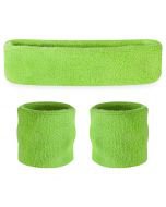 3 Pack Fluro green Sweat Bands | Costume Accessories
