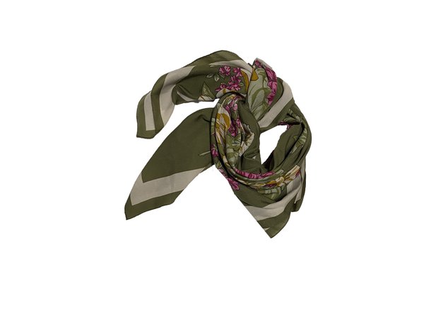 Green flower scarf