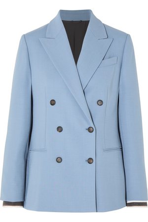 Brunello Cucinelli | Double-breasted wool-blend blazer | NET-A-PORTER.COM