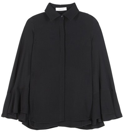 Silk cape blouse