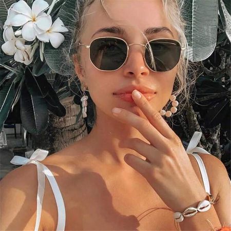 New Fashion Street Style Sunglasses Metal Frame Sun Glasses Trendy Shades | SHEIN