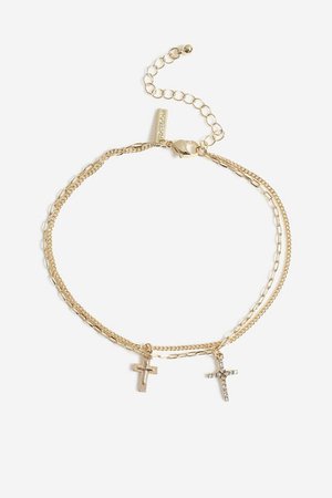 **Double Cross Anklet | Topshop