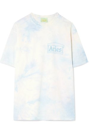 Aries | Flocked tie-dye cotton-jersey T-shirt | NET-A-PORTER.COM