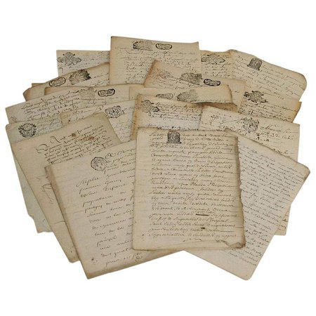 Collection of 20 French, 17th-18th Century Manuscripts For Sale at 1stdibs