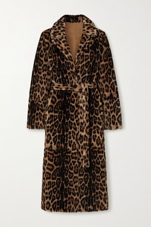 Leopard print Belted reversible leopard-print shearling coat | Yves Salomon | NET-A-PORTER
