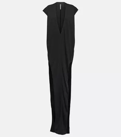 Arrowhead Cotton Maxi Dress in Black - Rick Owens | Mytheresa