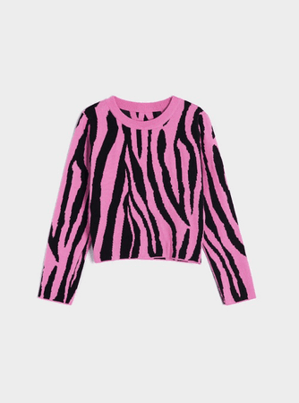 Pink & Black Zebra Sweater