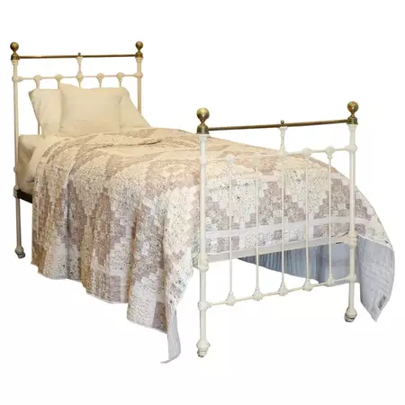 Single Cream Antique Bed MS57 For Sale at 1stDibs