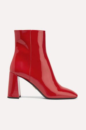 85 Patent-leather Ankle Boots - Red
