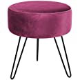 Amazon.com: Sorbus Velvet Footrest Stool, Round Mid-Century Modern Luxe Velvet Ottoman, Footstool Side Table, Removable Metal Leg Design (Red Magenta): Furniture & Decor