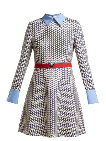 Optical-print wool and silk-blend mini dress | Valentino | MATCHESFASHION.COM