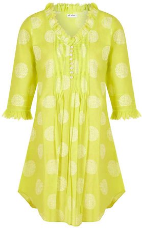 At Last... - Annabel Cotton Tunic Neon Lime